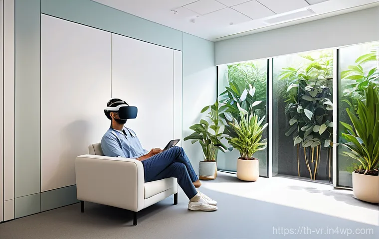 심리치료 VR의 비용 및 효용 분석 - **Conquering Fears with VR Empowerment:** A confident, determined person, gender-neutral, dressed in...