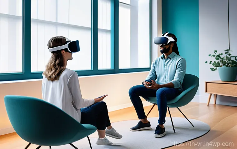 VR 심리치료의 과학적 근거와 연구 - **Prompt:** A male professional in his late 20s, dressed in a smart casual outfit (collared shirt an... VR 심리치료의 과학적 근거와 연구 - **Prompt:** A male professional in his late 20s, dressed in a smart casual outfit (collared shirt an...