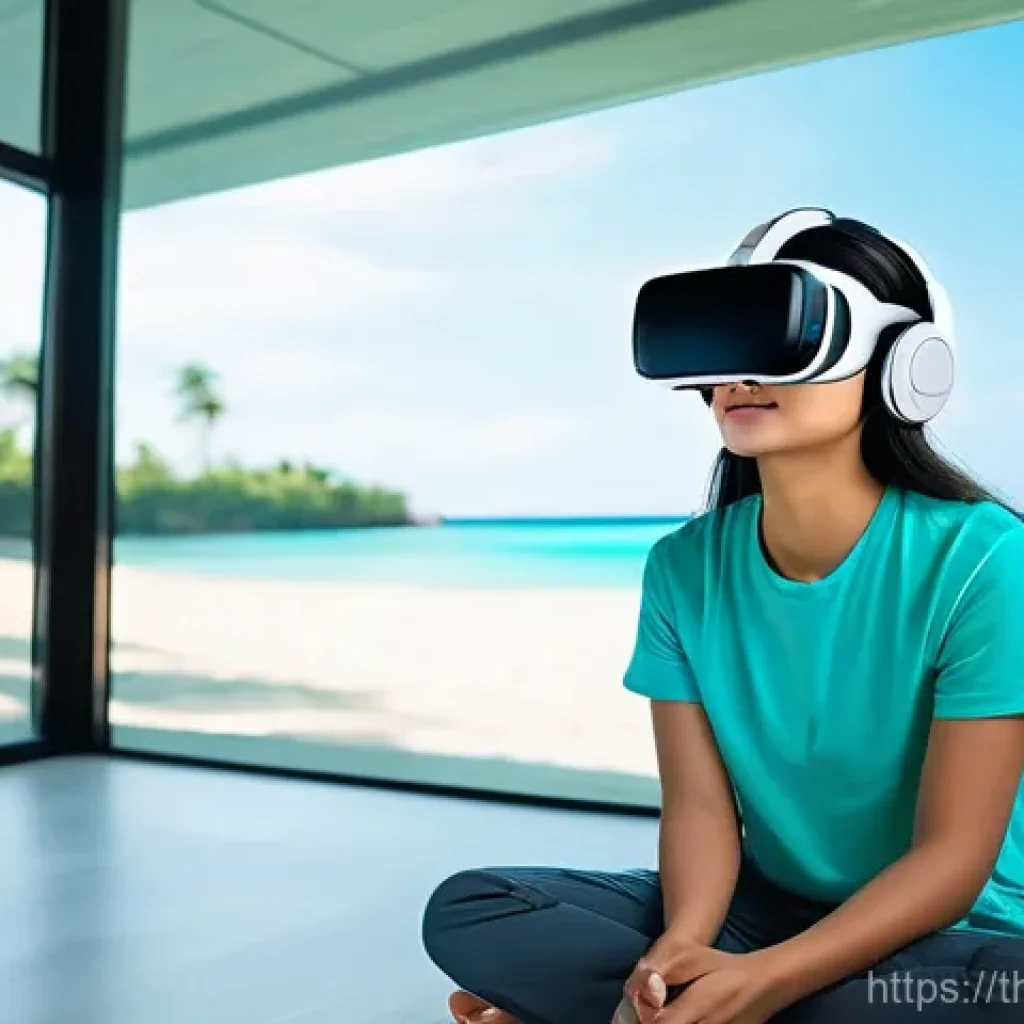 VR 기반 치료에서의 데이터 보호와 프라이버시 - **Prompt 1: Serene VR Therapy for Anxiety Relief**
"A young Thai adult, mid-20s, with a gentle, ...