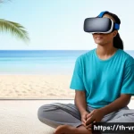 Home 14 VR 심리치료의 효과적인 모바일 플랫폼 - "A serene and uplifting image of a young adult, approximately 25-30 years old, with a calm expressio...