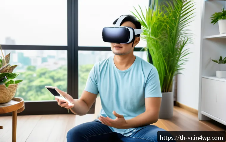 VR 심리치료 관련 FAQ - A modern mental health therapy room in Bangkok featuring a Thai adult patient wearing casual clothes...